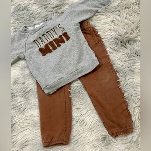 Cozy Gray and Brown Kids Jogger Set
